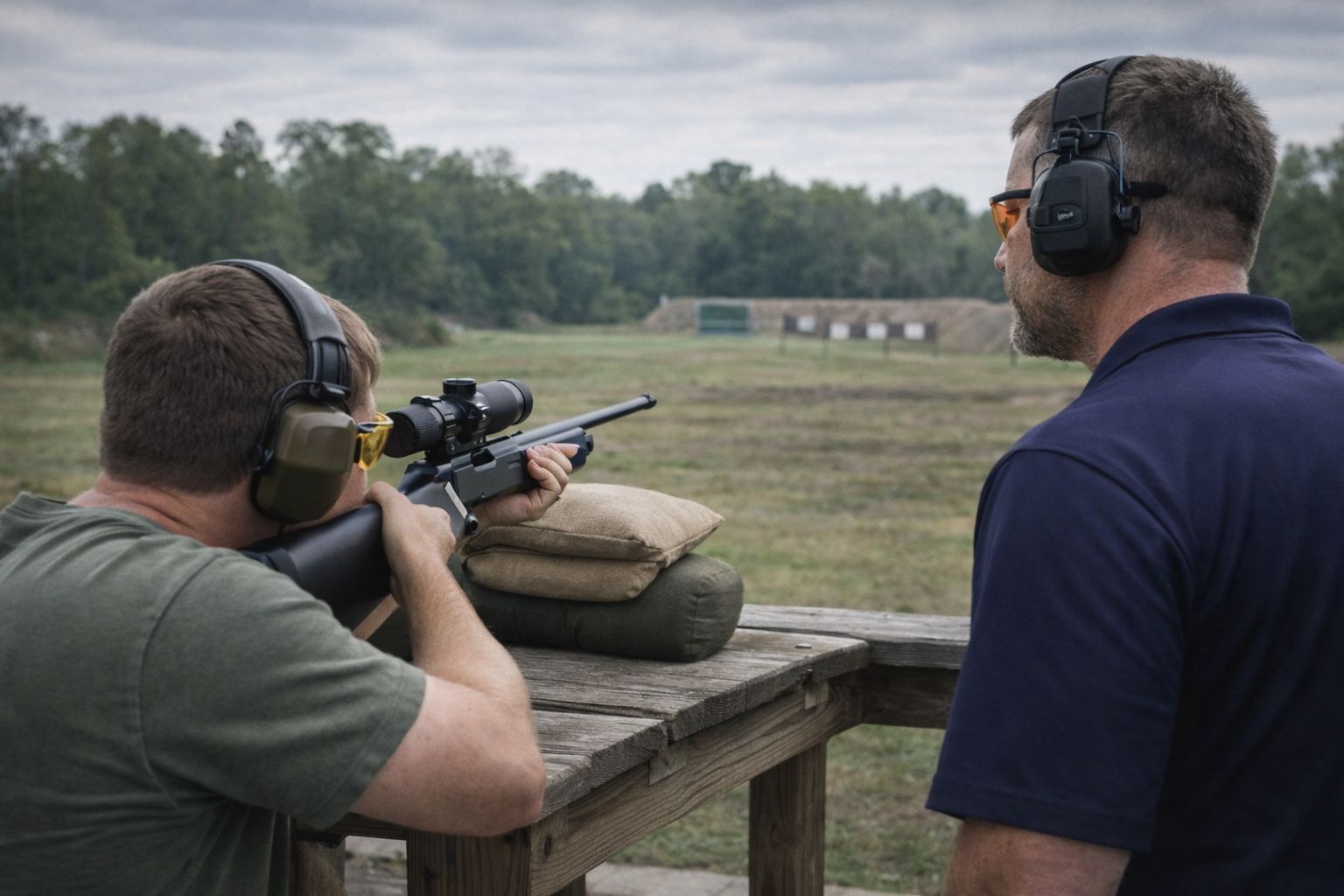NRA Basic Rifle Shooting course with instructor-guided bench rest training